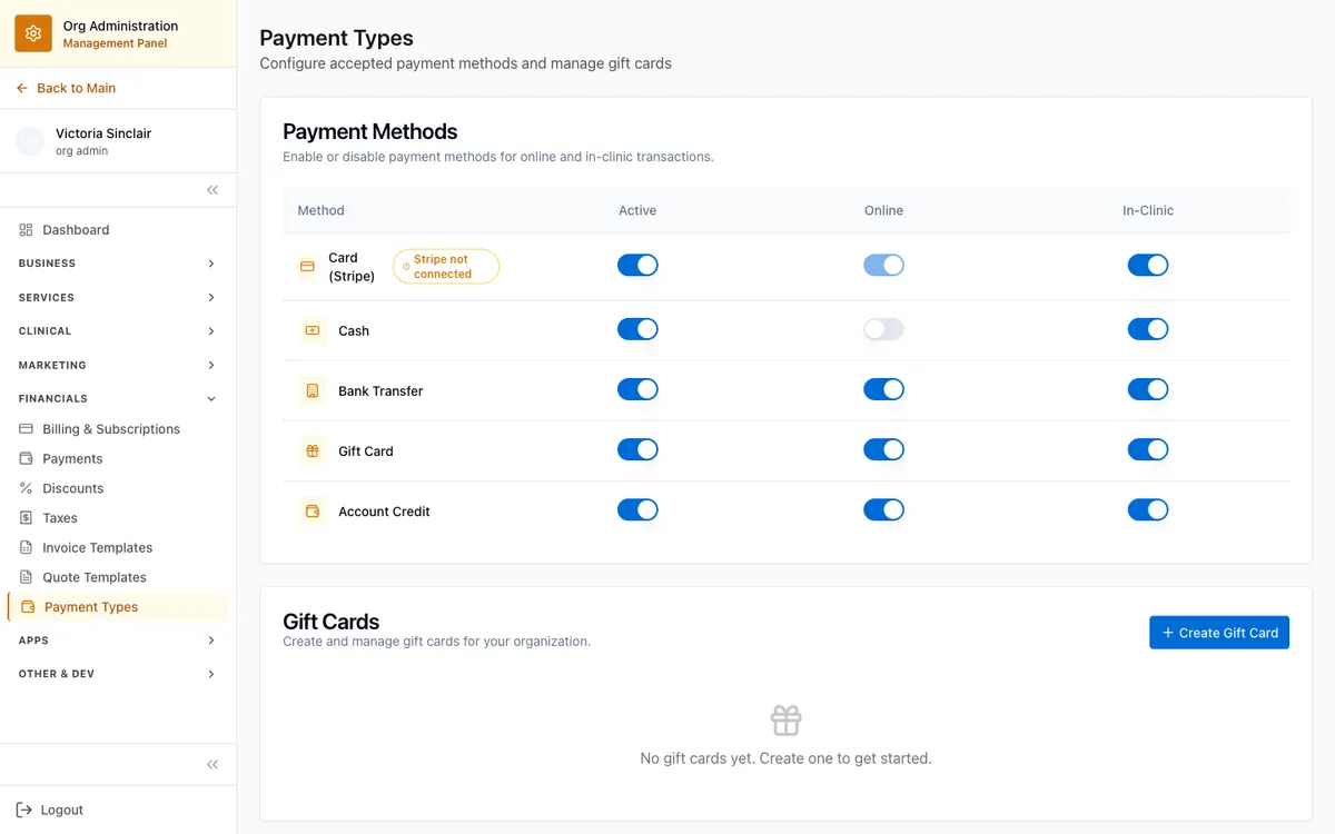 Five payment methods, fully under your control